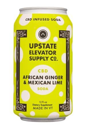 Upstate Elevator Supply Co.: UpstateElevatorSupply-12oz-2022-CBD-Soda-AfricanGingerMexicanLime-Front