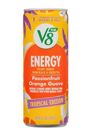 V8 +Energy: V8-8oz-2025-Energy-PassionfruitOrangeGuava-Front