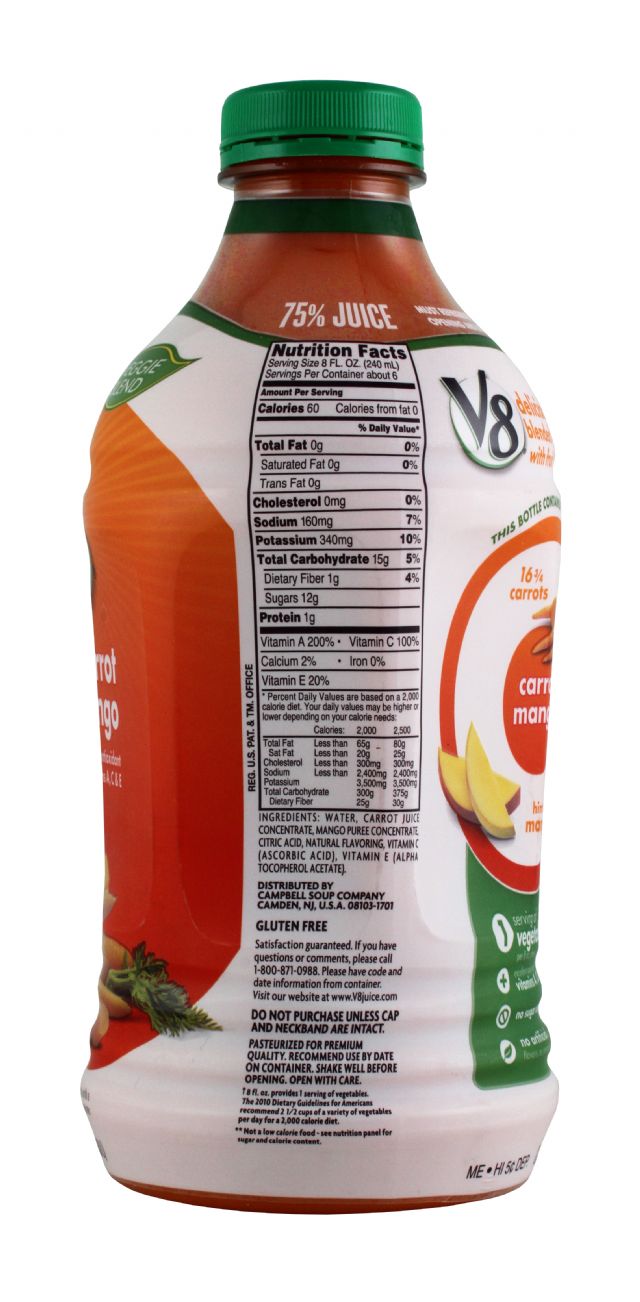 V8 Veggie Blends: V8 CarrotMango Facts