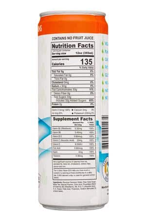 Venice Beach Beverage: VeniceBeachBeverage-12oz-2023-IcedTea-Peach-Facts