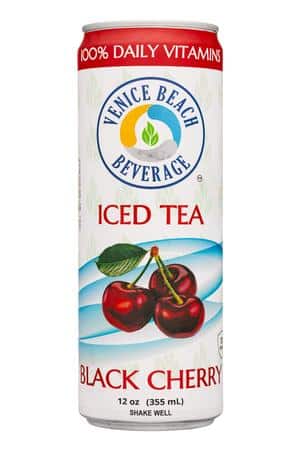 Venice Beach Beverage: VeniceBeachBeverage-12oz-2023-IcedTea-BlackCherry-Front