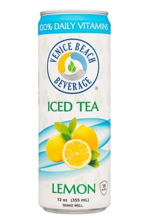 Venice Beach Beverage: VeniceBeachBeverage-12oz-2023-IcedTea-Lemon-Front