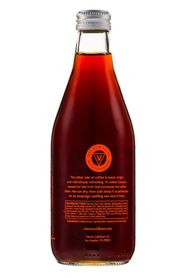 Venice Cold Brew: VeniceColdBrew-12oz-SparklingCascara-Facts