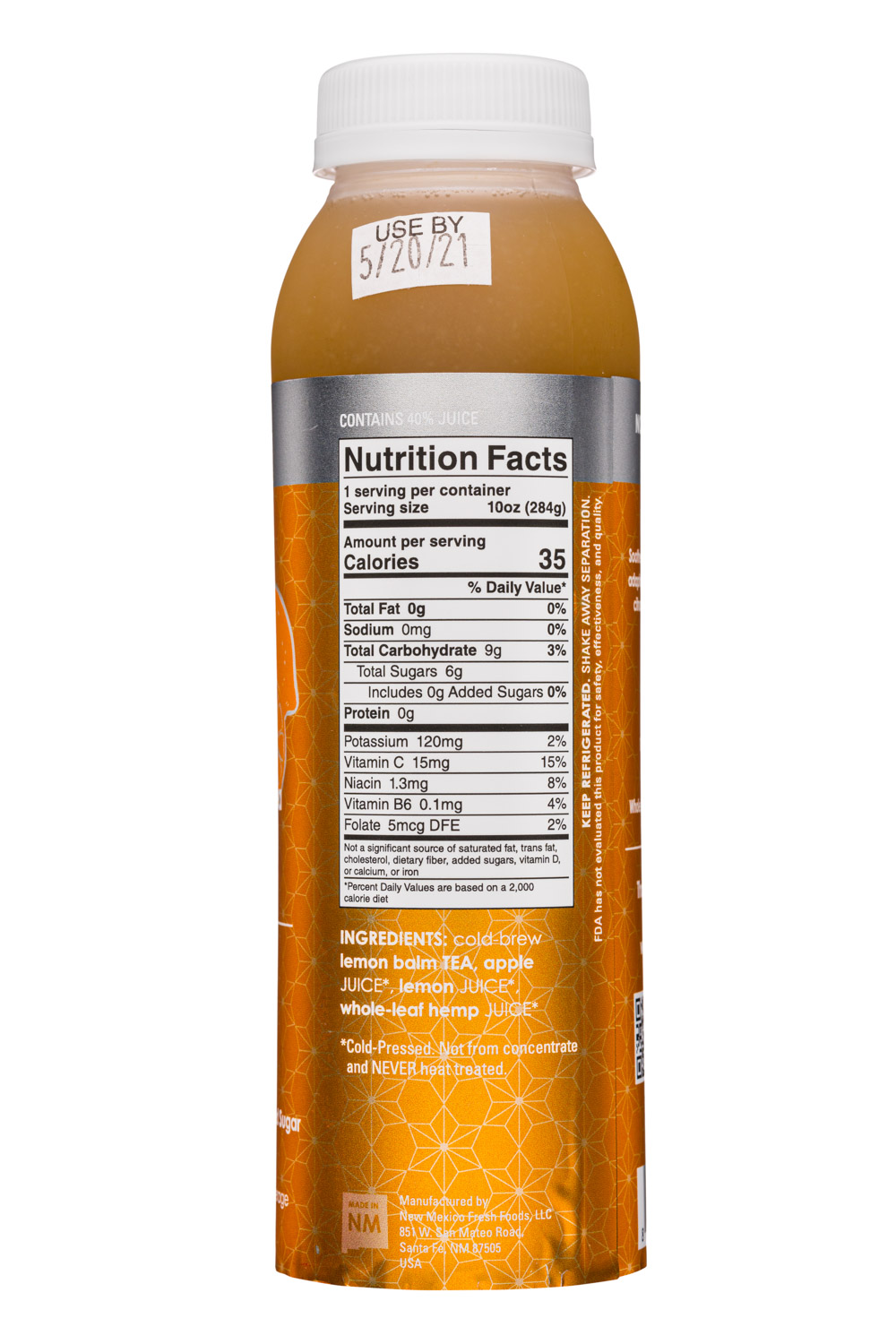 Verde: Verde-10oz-2021-CBDTea-LemonChill-Facts