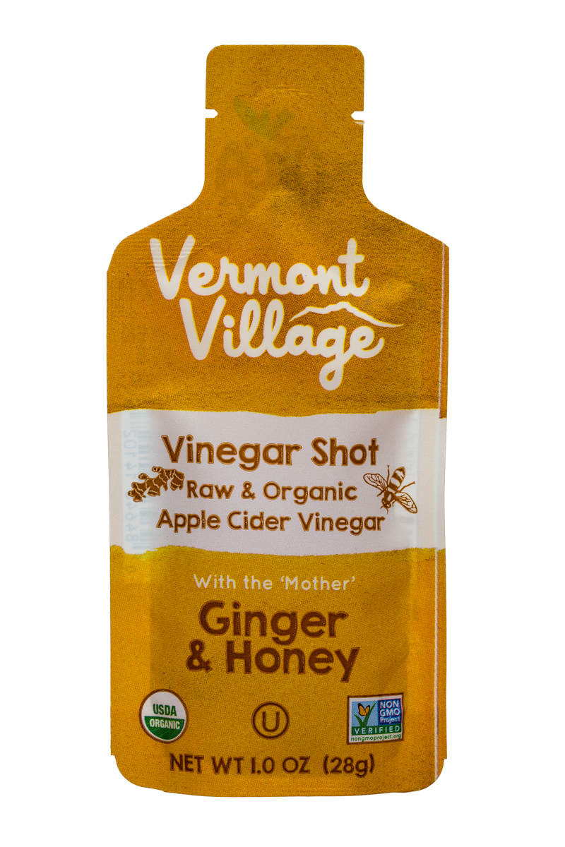 Vermont Village Vinegar Shots: VermontVillage-1oz-VinegarShot-GingerHoney-Front