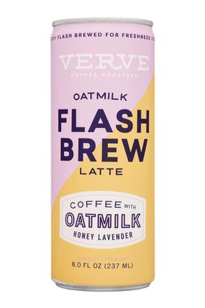 Verve Nitro Flash Brew: Verve-8oz-2022-CoffeeWOatmilk-HoneyLavender-Front