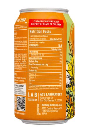 Vibes: Vibes-12oz-2023-THCDrink-Pineapple-Facts