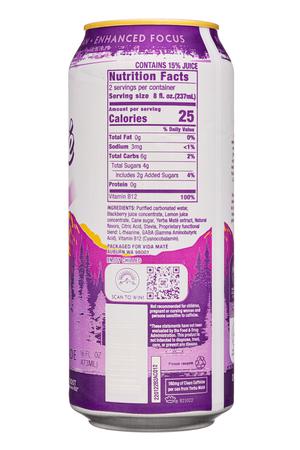 Vida Mate: VidaMate-16oz-2022-YerbaMate-BlackberryLemonade-Facts