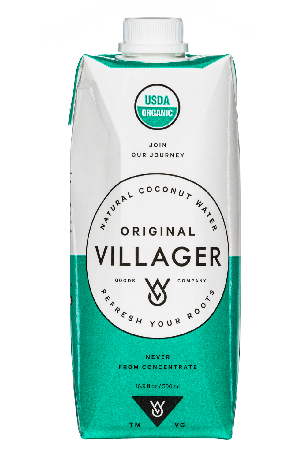 Villager: Villager-CoconutWater-OG-17oz-Front