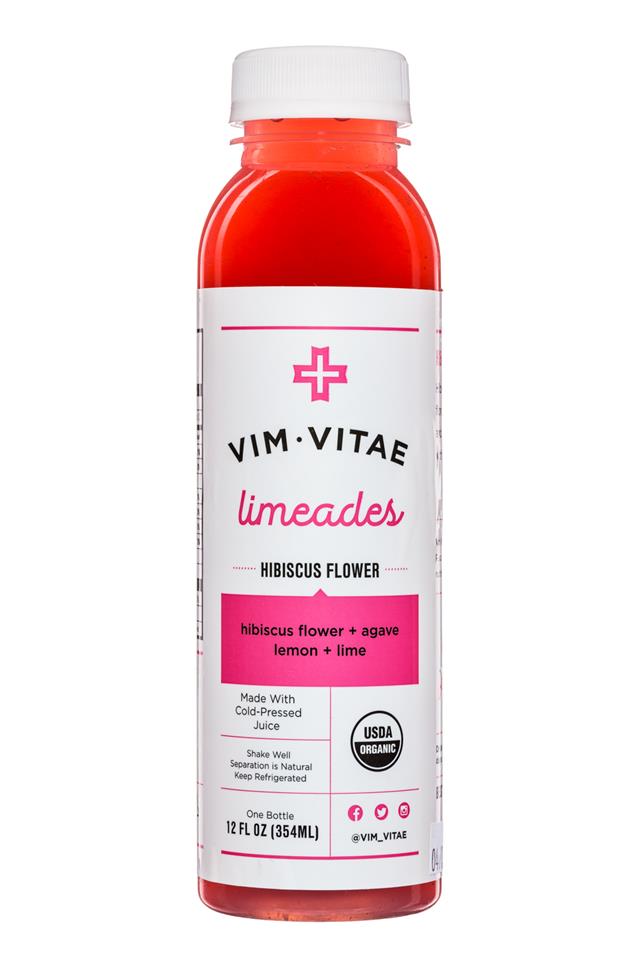 Vim Vitae: VimVitae-Limeades-12oz-HibiscusFlower-Front