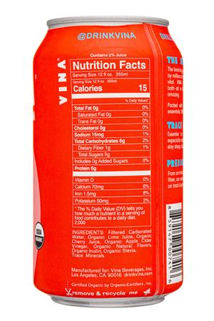 Vina : Vina-12oz-2022-Prebiotic-CherryPop-Facts