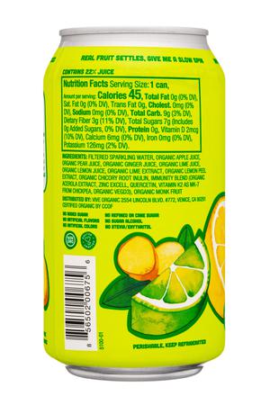 Vive Organic: Vive-12oz-2022-SparklingDrink-LemonLimeGinger-Fact
