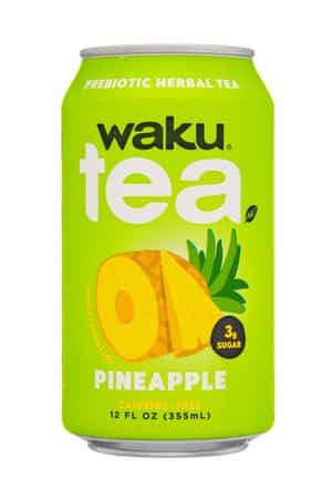 Waku: WakuTea-12oz-2024-PreHerbTea-Pineapple-Front
