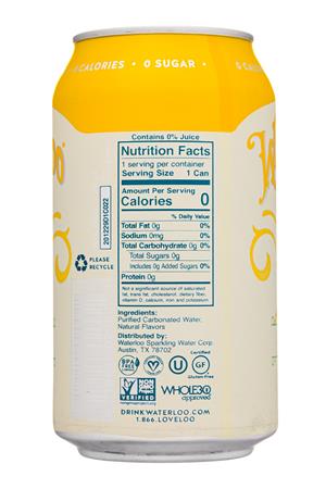 Waterloo Sparkling Water: Waterloo-12oz-2021-SparklingWater-Pineapple-Facts