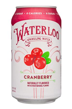 Waterloo Sparkling Water: Waterloo-12oz-2021-SparklingWater-Cranberry-Front