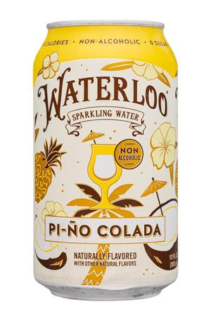 Waterloo Sparkling Water: Waterloo-12oz-2024-Sparkling-PinoColada-Front