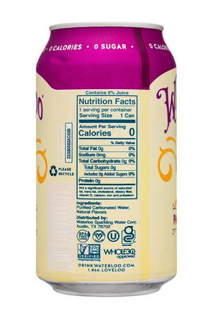 Waterloo Sparkling Water: Waterloo-12oz-2022-Seltzer-PassionFruit-Facts