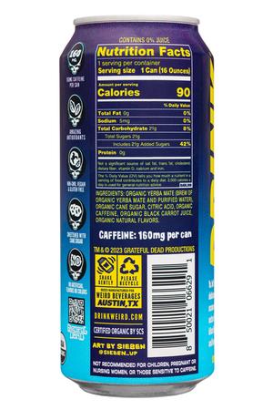 Weird Tea: WeirdBeverages-16oz-2024-YerbaMate-GratefulGrapefruit-Facts