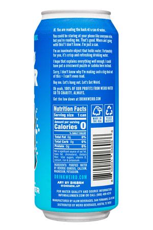 Weird Tea: WeirdBeverages-16oz-2023-Water-Purified-Facts
