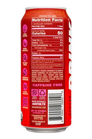 Weird Tea: WeirdBeverages-16oz-2023-Tea-ChamomileHibiscus-Facts