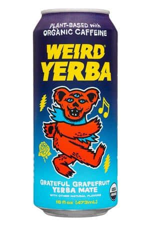 Weird Tea: WeirdBeverages-16oz-2024-YerbaMate-GratefulGrapefruit-Front
