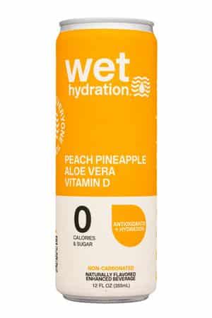 Wet Hydration: WetHydration-12oz-2023-PeachPineAloeVera-Front