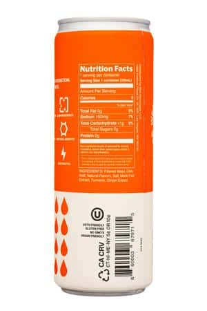 Wet Hydration: WetHydration-12oz-2023-OrangeMangoGingerTurmeric-Facts