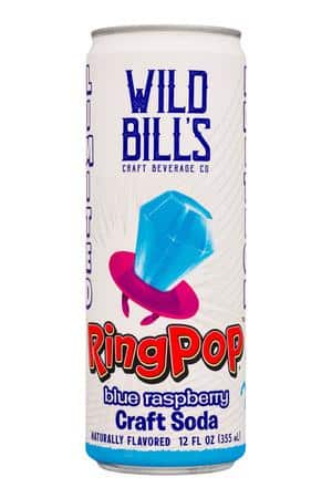 Wild Bills: WildBills-12oz-2024-RingPopSoda-BlueRasp-Front