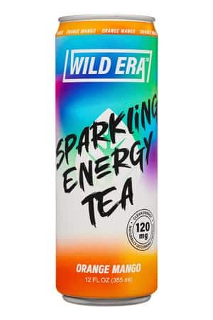 Wild Era Energy Tea Co.: WildEra-12oz-2025-SparklingTea-OrangeMango-Front