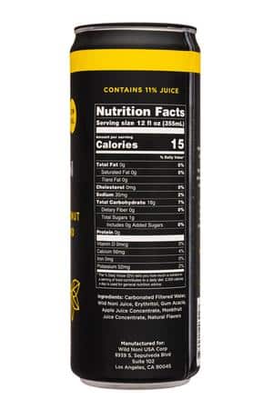 Wild Noni: WildNoni-12oz-2024-Sparkling-PineappleCoconut-Facts