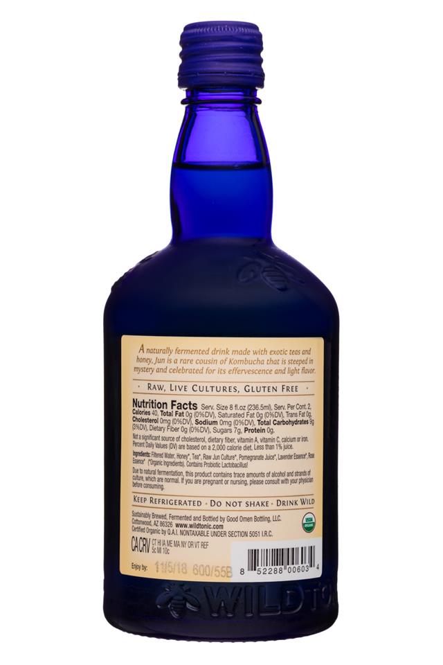 Wild Tonic: WildTonic-16oz-JunKombucha-LavenderLove-Facts