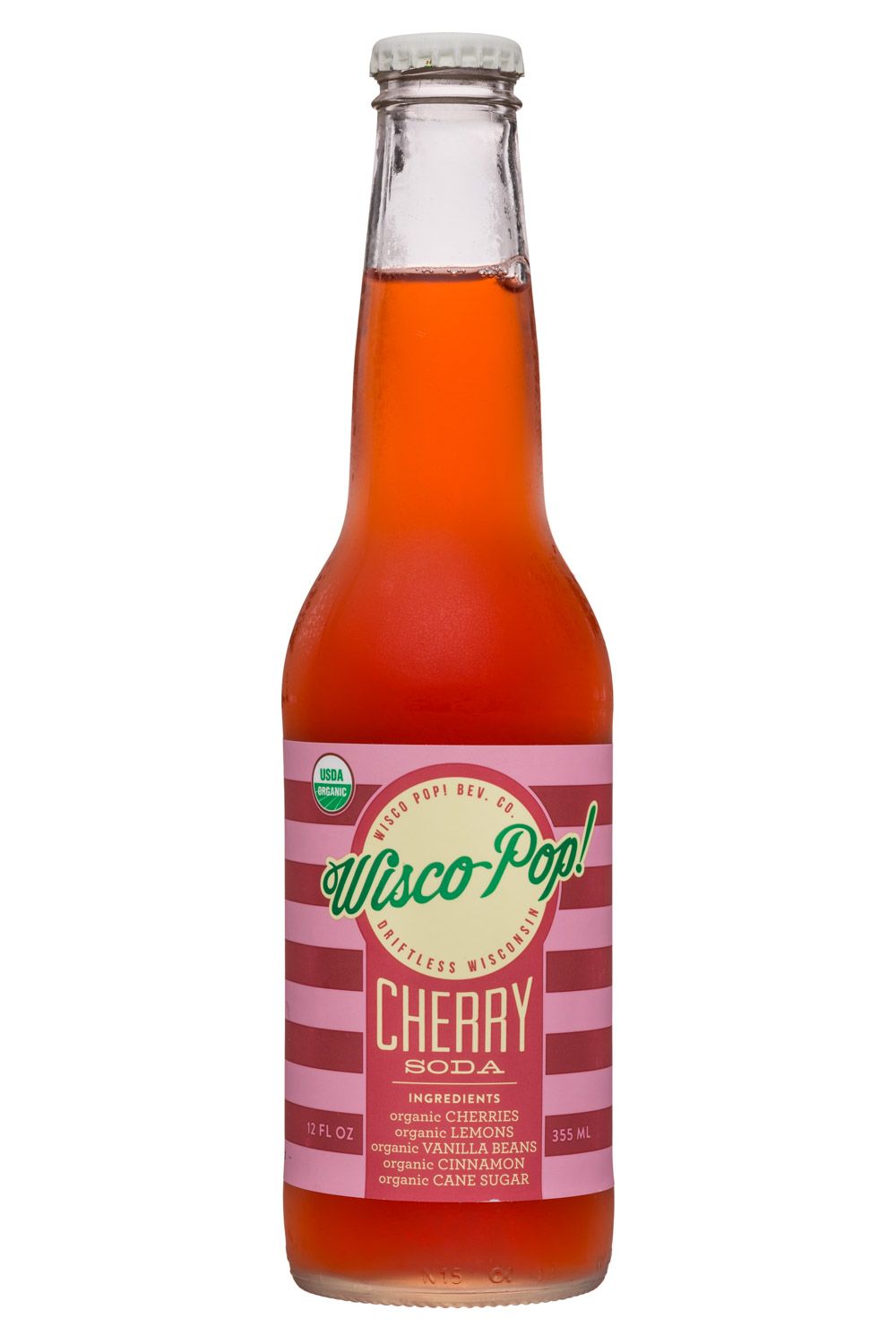 Wisco Pop! Soda: WiscoPop-12oz-Soda-Cherry-Front