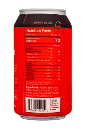 Xoca: XoCa-12oz-2022-TheGoodSoda-CacaoCherry-Facts
