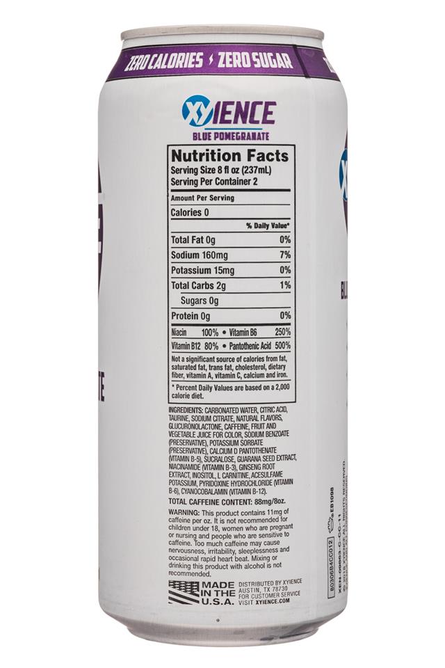 Xyience Energy : XYienceEnergy-16oz-BluePom-Facts