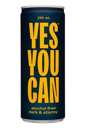 Yes You Can: YesYouCanDrinks-250ml-2022-AlcFree-DarkStormy-Front