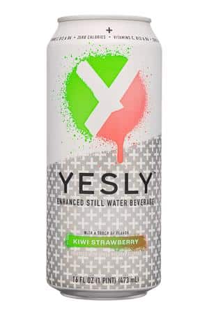 Yesly Water: Yesly-16oz-2023-EnhancedWater-KiwiStrawb-Front