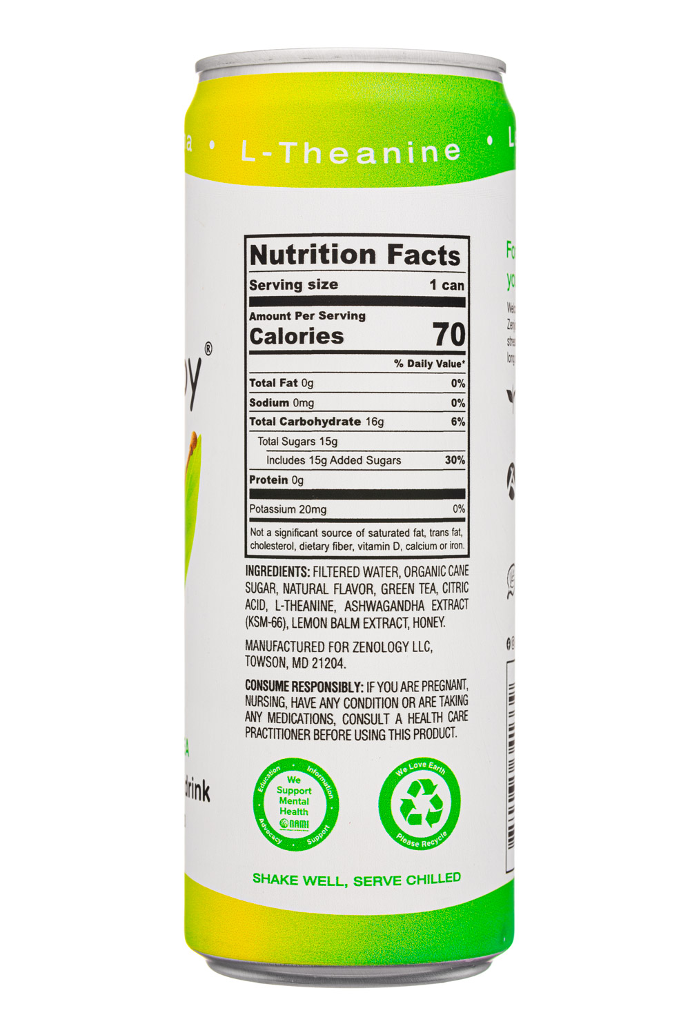 Zenjoy: Zenjoy-12oz-2025-StressRelief-HoneyGreen-Facts