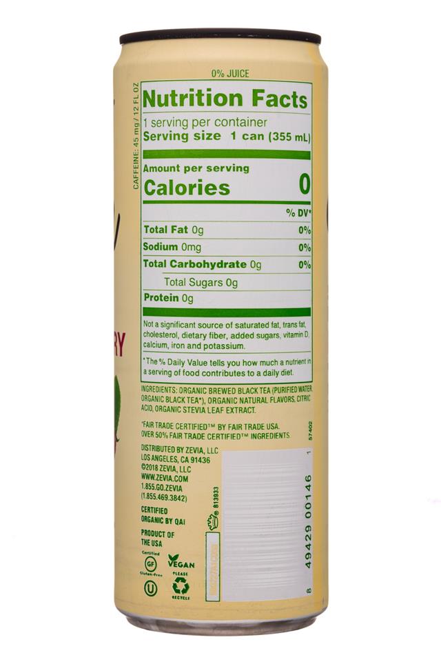 Zevia: Zevia-12oz-BlackTea-Raspberry-Facts