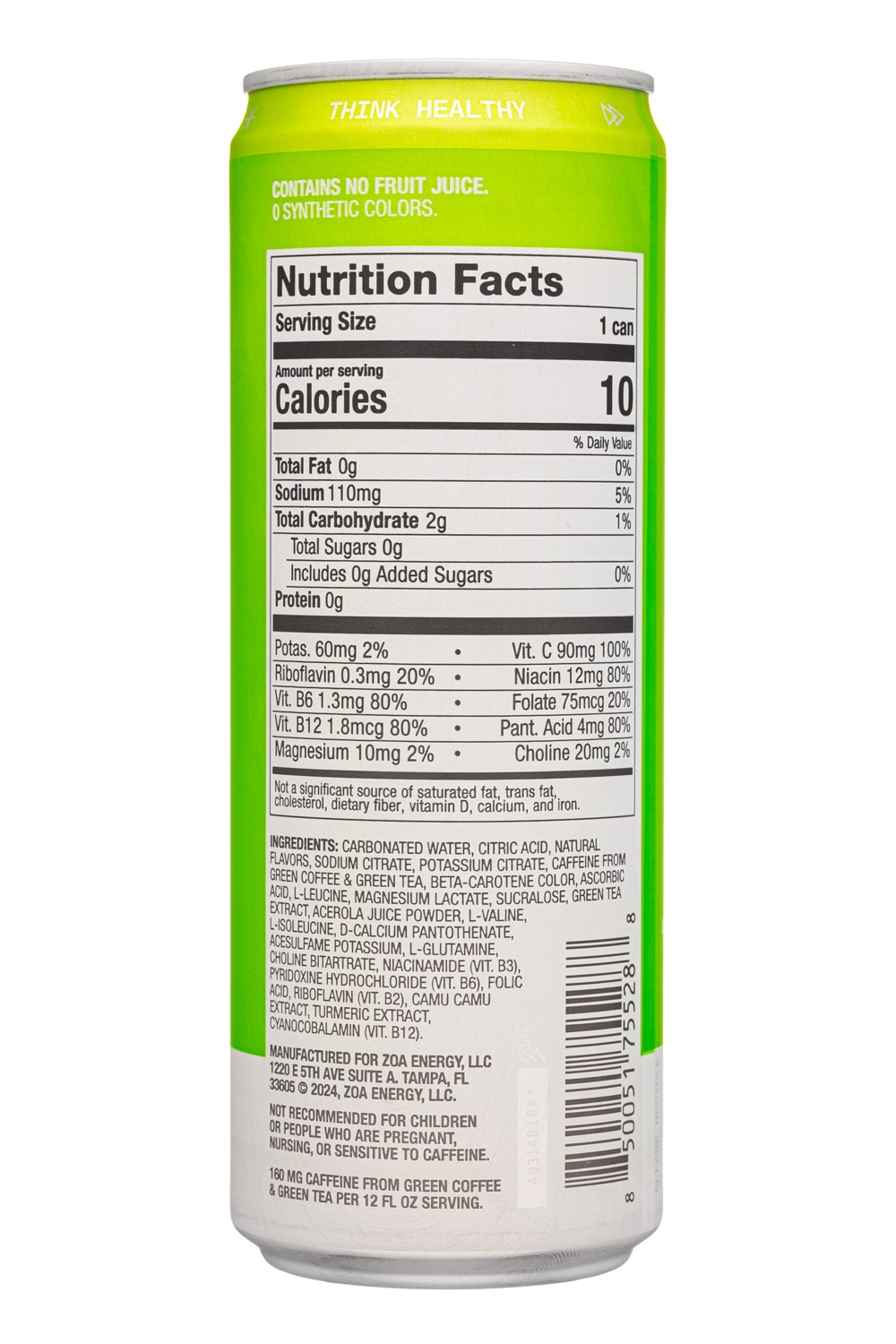 ZOA: ZOA-12oz-2024-ZeroSugar-GreenApple-Facts