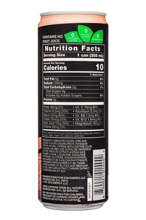 ZOA: Zoa-12oz-2022-ZeroSugar-EnergyDrink-WhichPeach-Facts