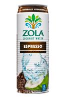Zola Coconut Water: Zola-CoconutWater-17oz-Espresso-Front