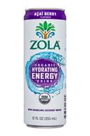 Zola Organic Hydrating Energy Drink: Zola-12oz-OGHydratingEnergy-SparkingCoconut-AcaiBerry-Front