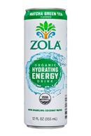 Zola Organic Hydrating Energy Drink: Zola-12oz-OGHydratingEnergy-SparkingCoconut-MatchaGreenTea-Front