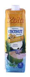 Zola Coconut Water: Zola Lemonade Front